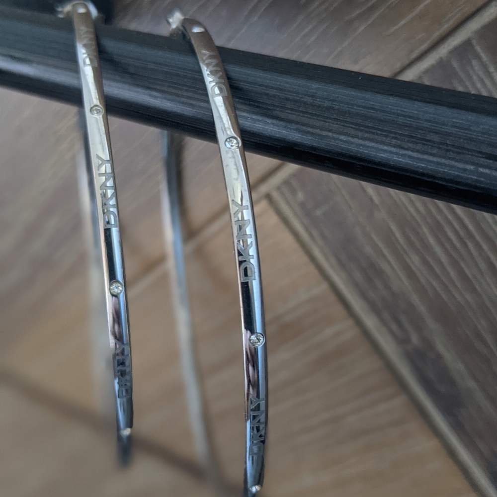 DKNY Silver Earrings Hoops Large